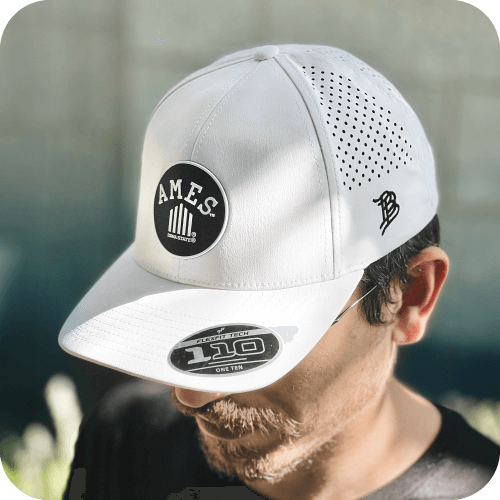 Branded Bills Ames 5-Bar White Performance Hat